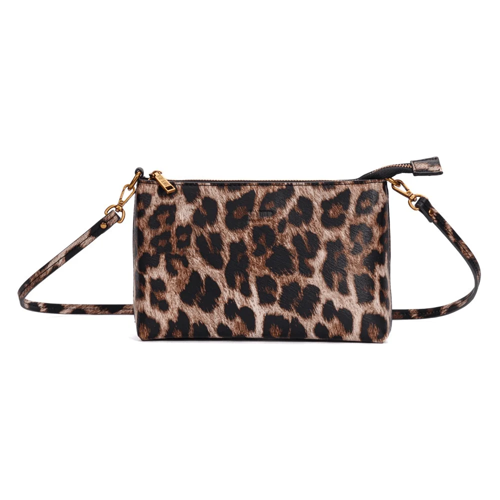 Bolsa Clutch Pequena Estampa Animal Print Onça Alça Transversal - vista 1 de 7
