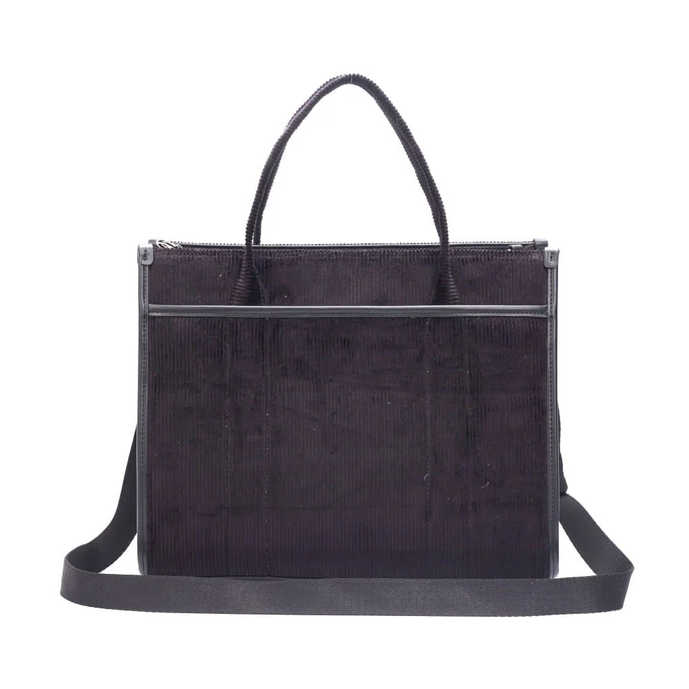 Bolsa Veludo Preta Alça Dupla - vista 6 de 9