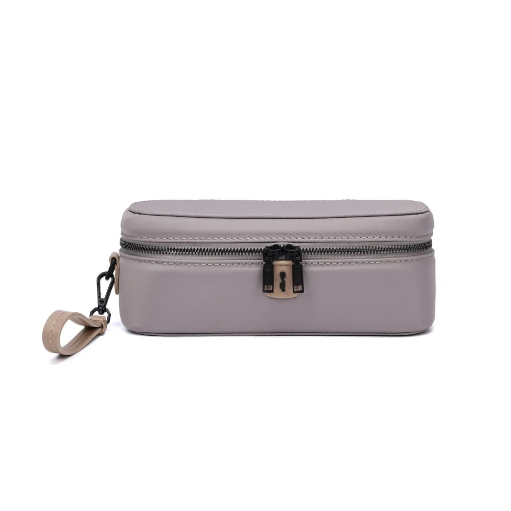 Necessaire Nylon Cinza Alça De Mão - vista 1 de 5