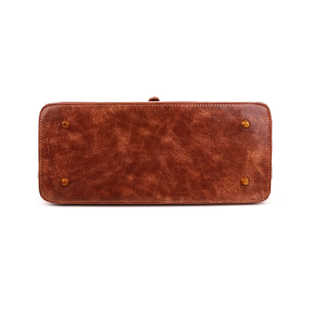 Bolsa Rustica Marrom Alça De Ombro - vista 6 de 6