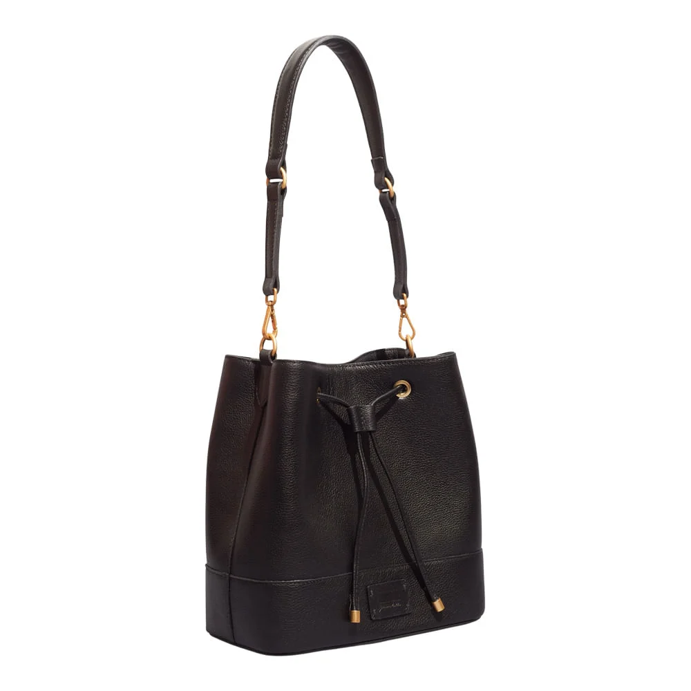 Bolsa Couro Floater Preta Alça De Ombro - vista 2 de 3