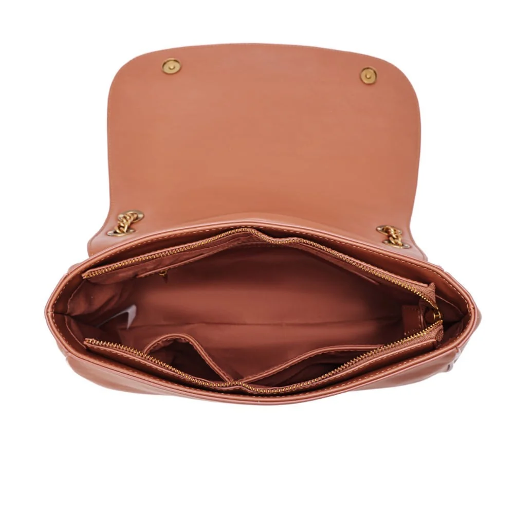 Bolsa Camurça Marrom Alça De Ombro Corrente - vista 5 de 7