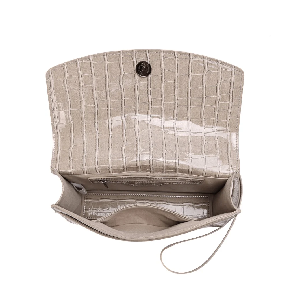Bolsa Croco Alça Transversal Cinza - vista 5 de 7