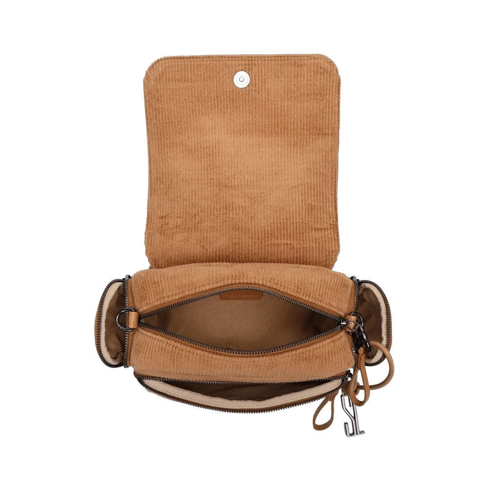 Bolsa Veludo Cotele Caramelo Transversal - vista 3 de 5