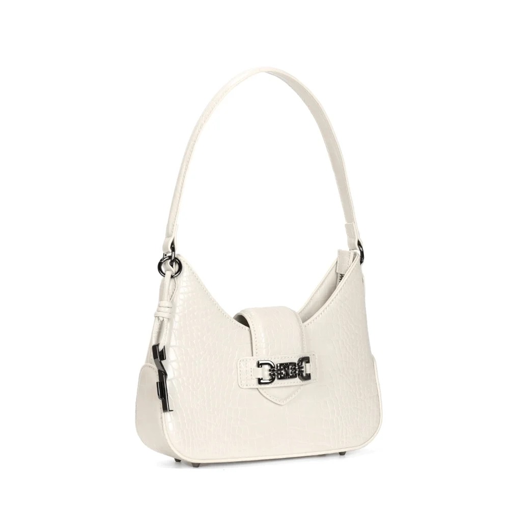 Bolsa Baguete Croco Off White Alça De Ombro - vista 2 de 3