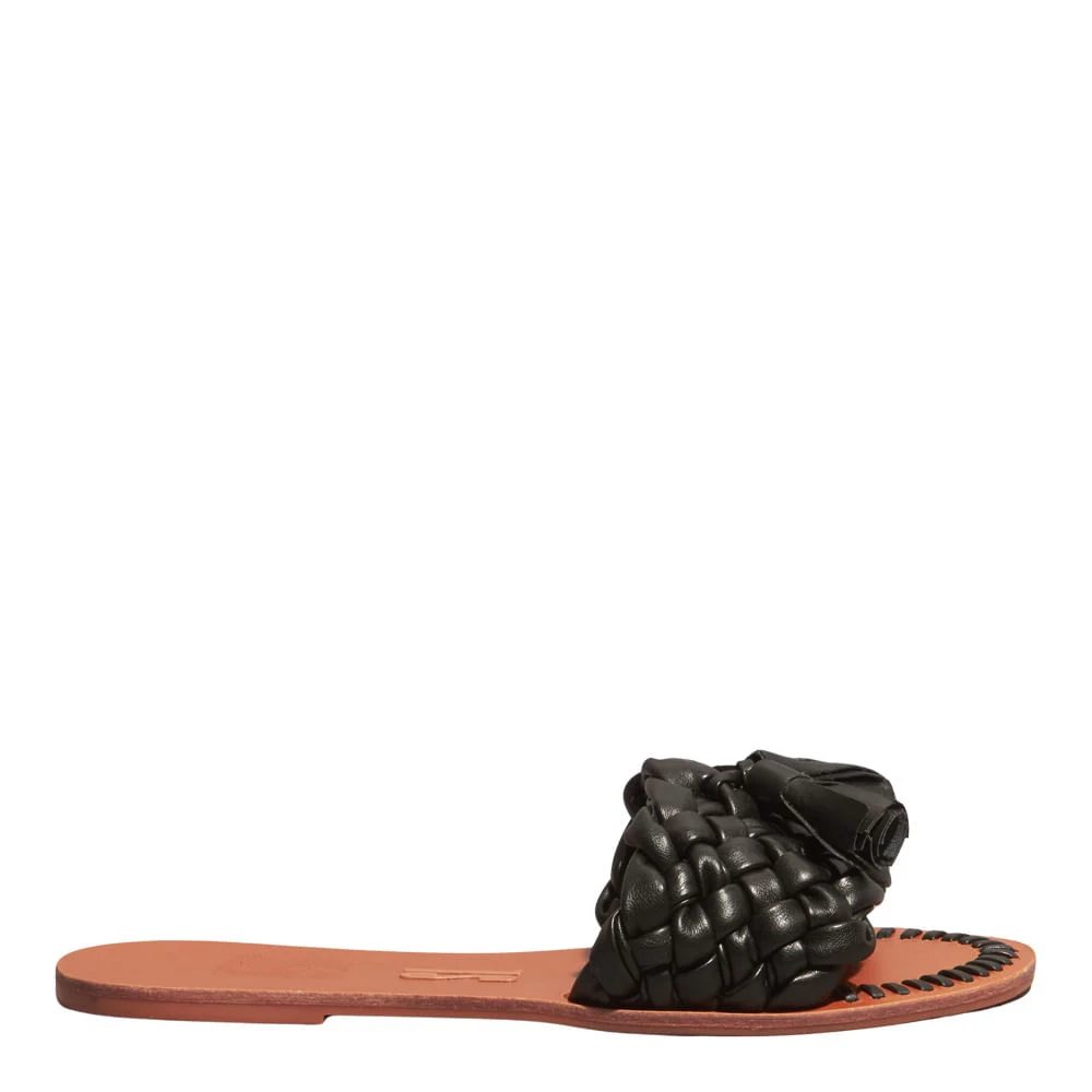 Rasteira Flat Napa Soft Preta Bico Redondo - vista 1 de 5