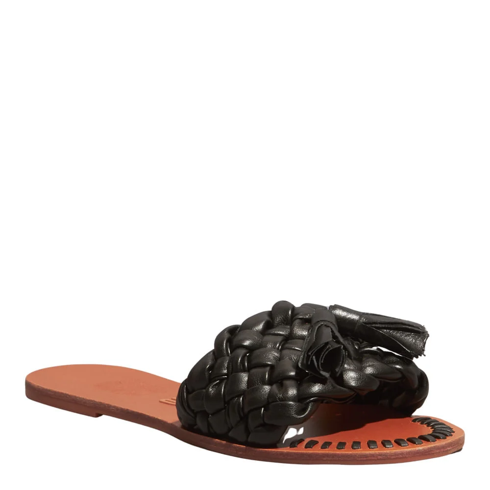 Rasteira Flat Napa Soft Preta Bico Redondo - vista 2 de 5