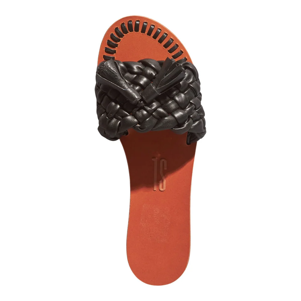 Rasteira Flat Napa Soft Preta Bico Redondo - vista 5 de 5