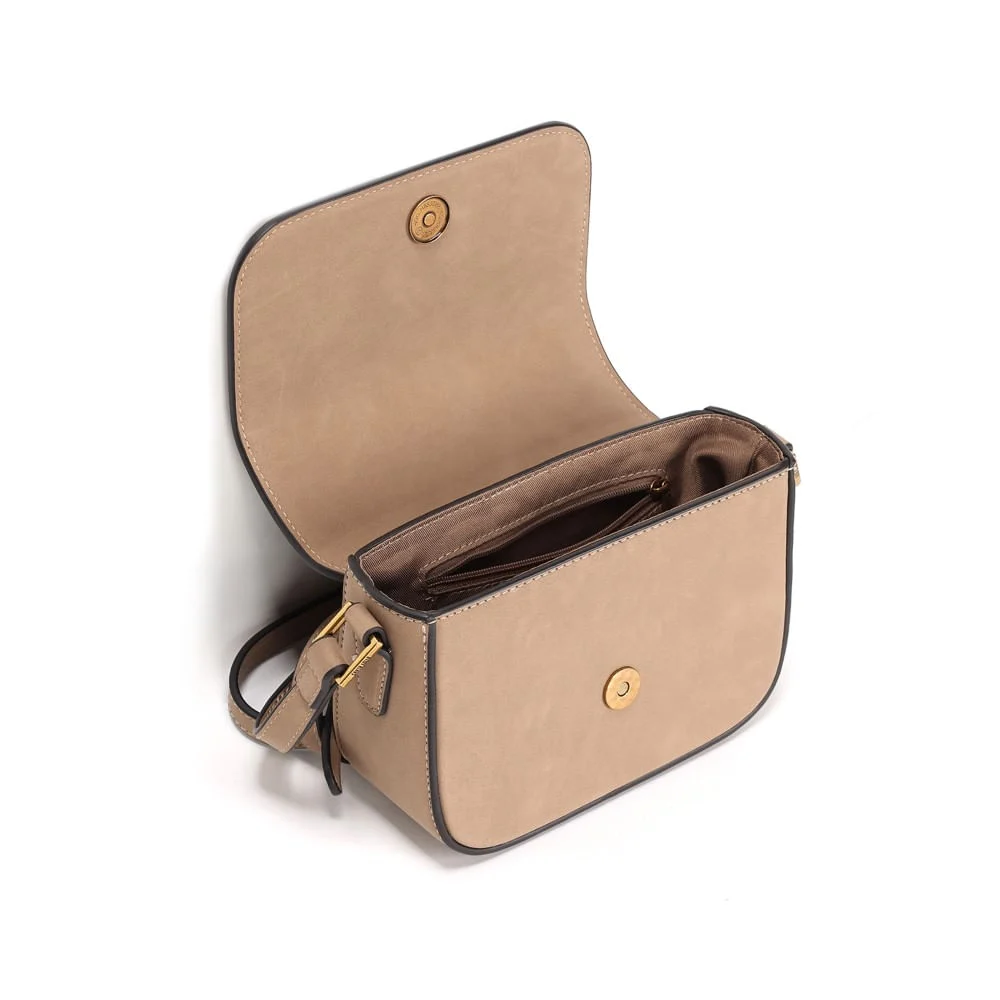 Bolsa Pequena Camurça Bege Alça Transversal - vista 3 de 3