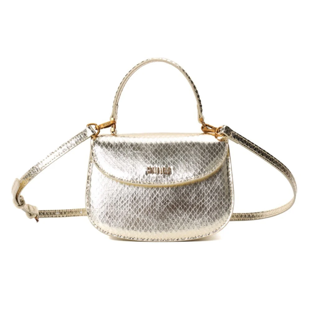 Bolsa Pequena Material Metalizado Dourada Alça Dupla - vista 1 de 6