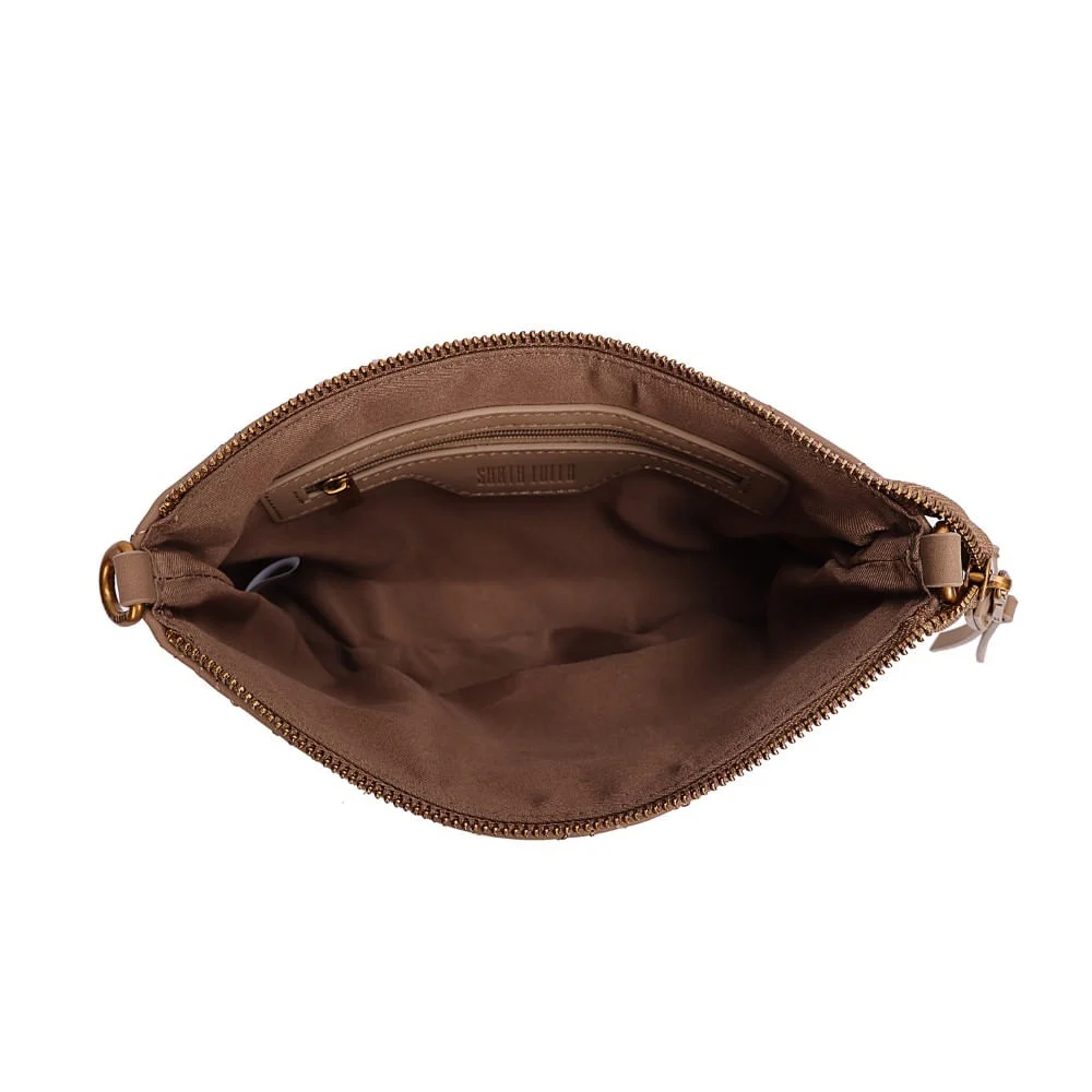Bolsa Pequena Camurça Marrom Claro Alça Transversal - vista 4 de 6