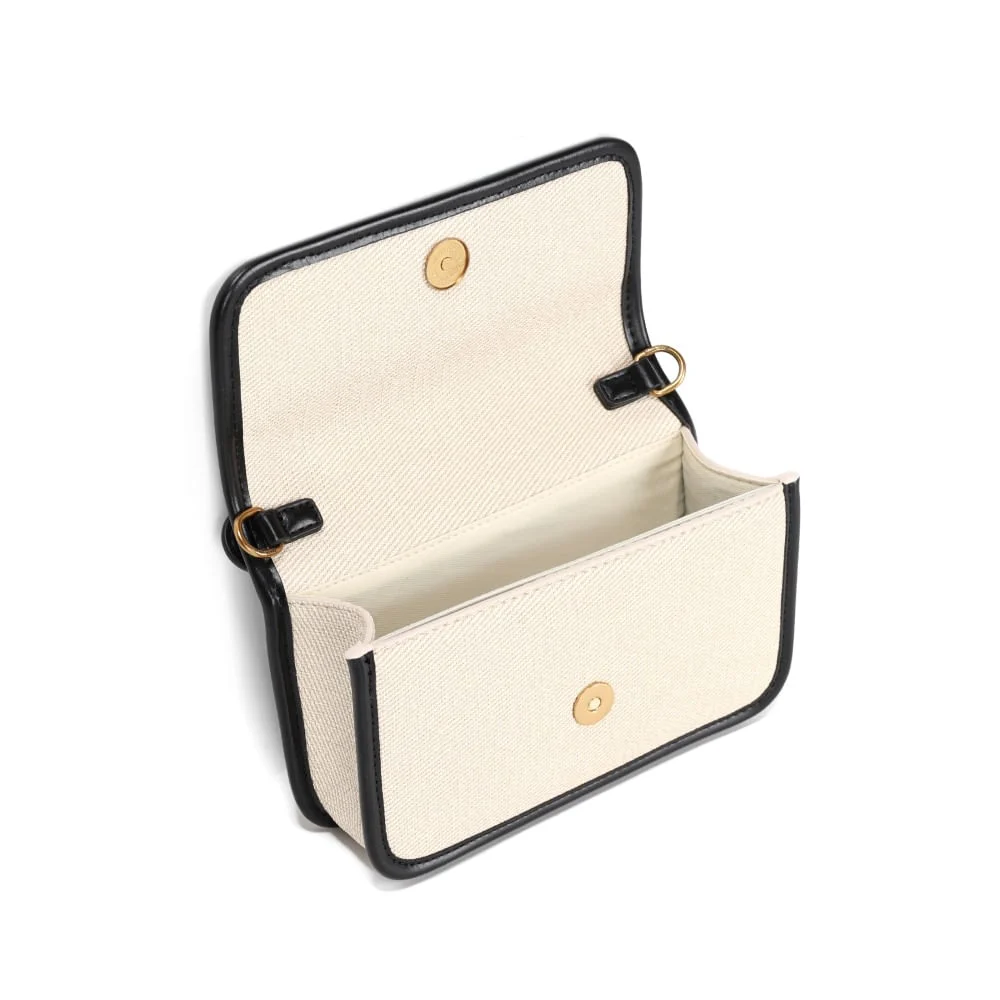 Bolsa Pequena Canvas Off White Alça Transversal - vista 3 de 4