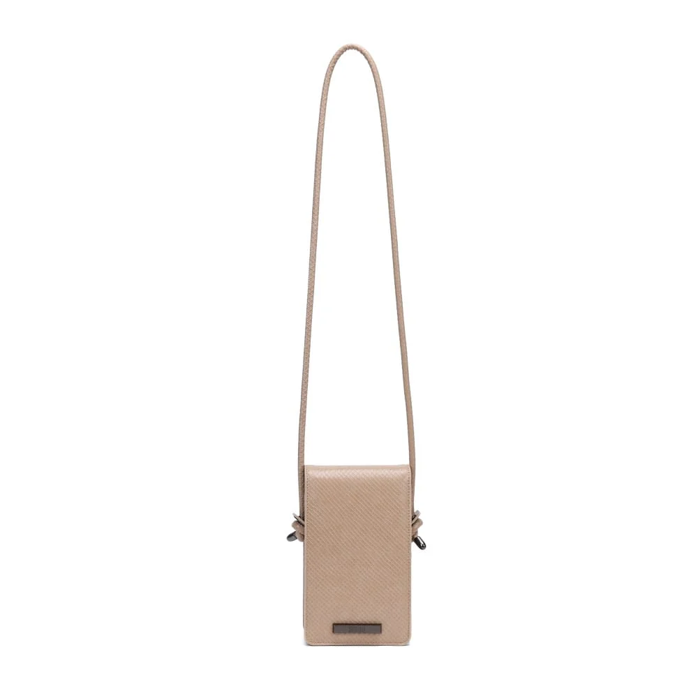 Bolsa Porta Celular Texturizada Cobra Bege Alça Transversal - vista 1 de 5