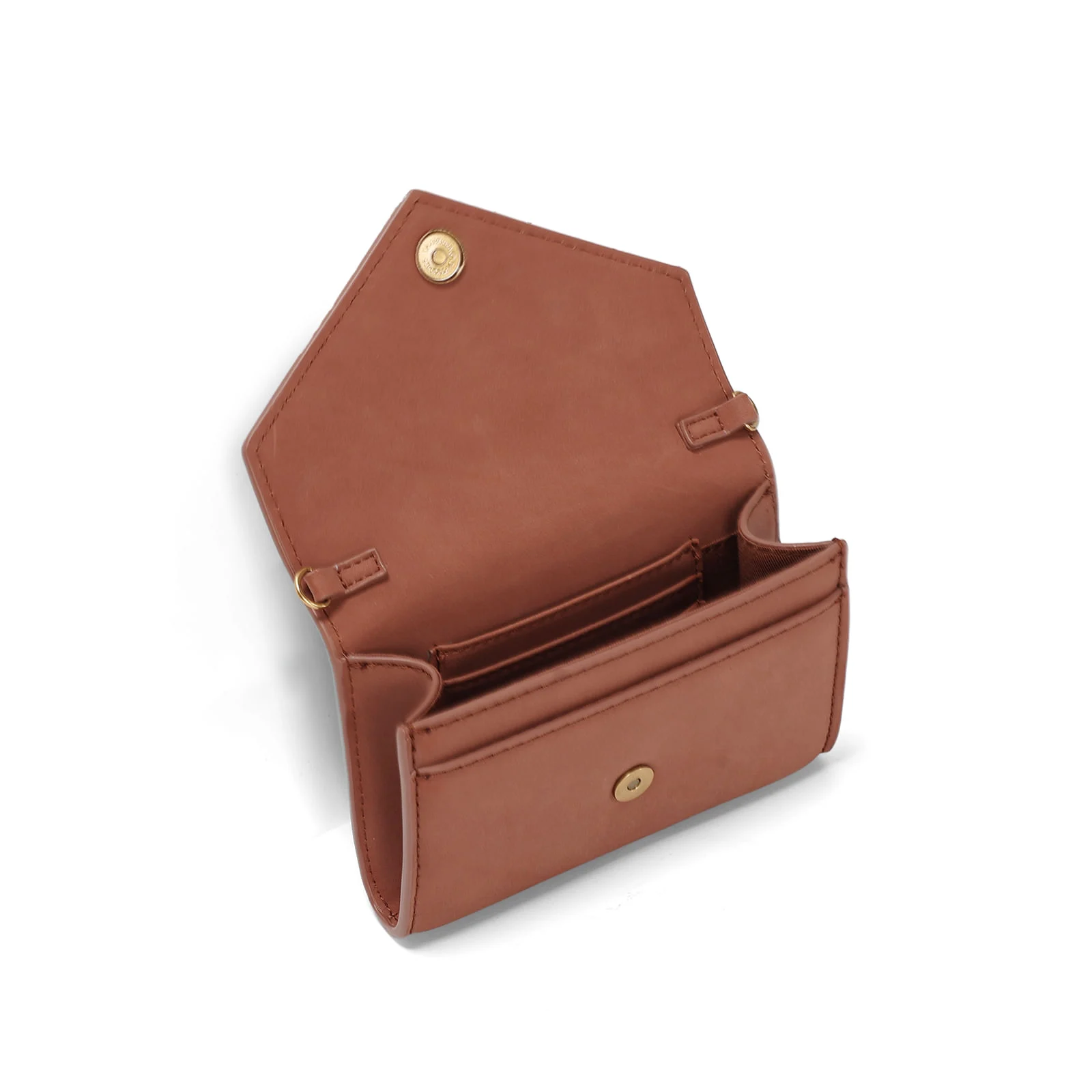 Bolsa Carteira Envelope Camurça Marrom Alça Transversal - vista 3 de 3