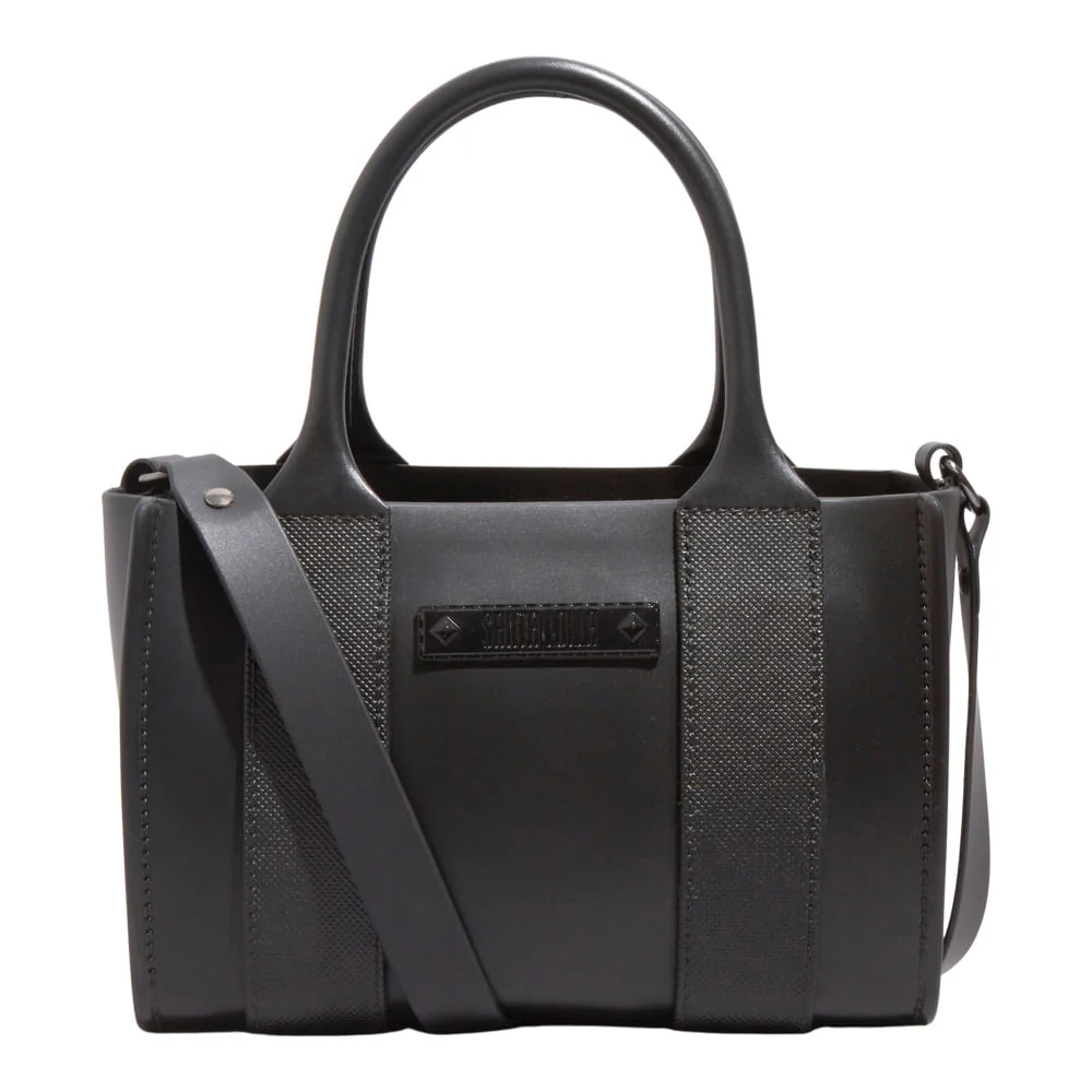 Bolsa Frasqueira Borracha Preta Alça Dupla - vista 3 de 4