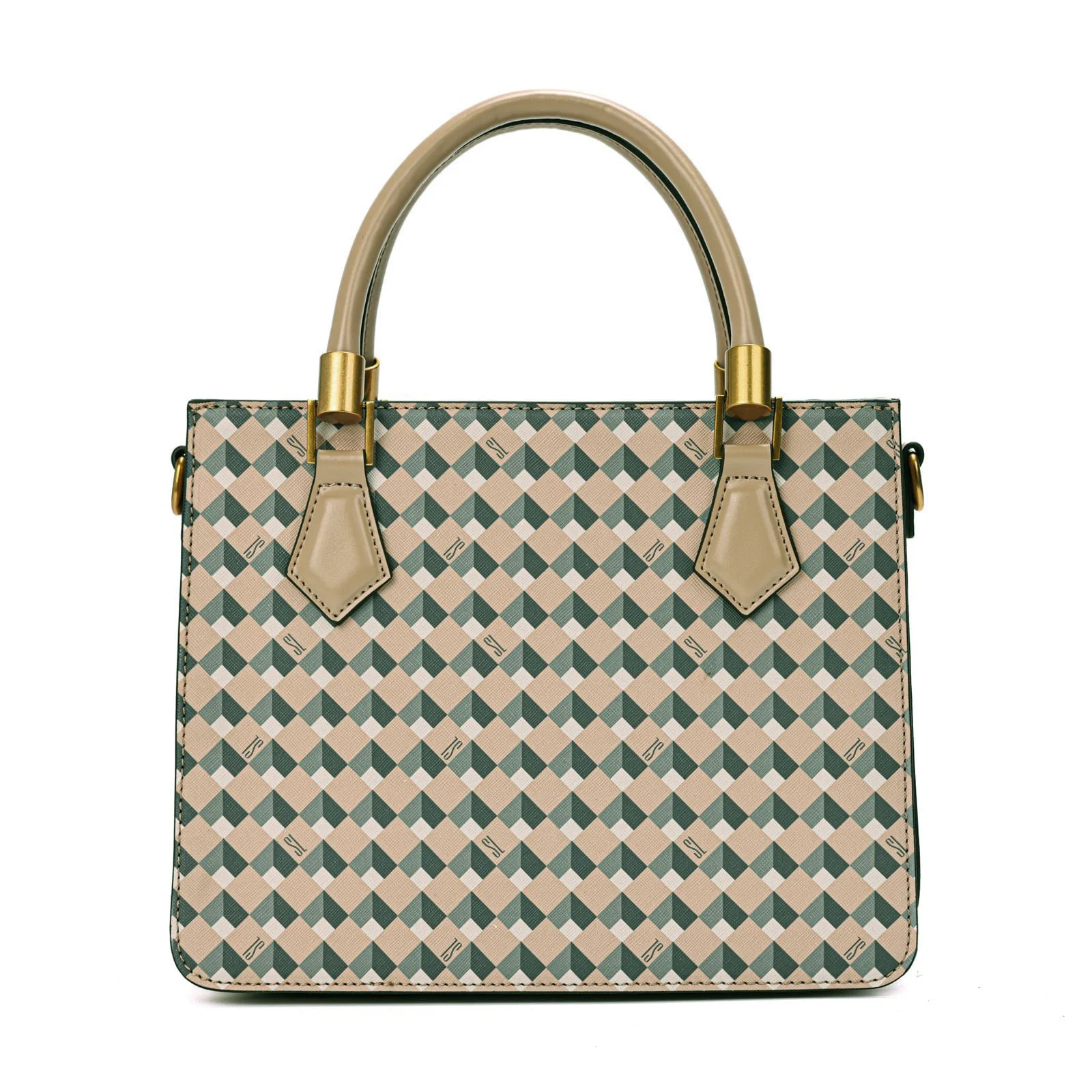 Bolsa Risco Cubos Areia - vista 5 de 5