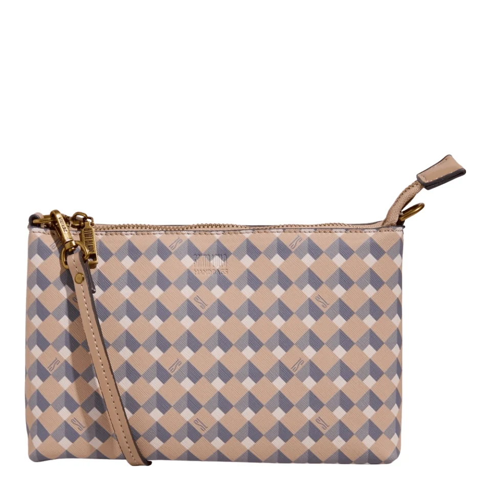 Clutch Risco Cubos Areia - vista 3 de 4