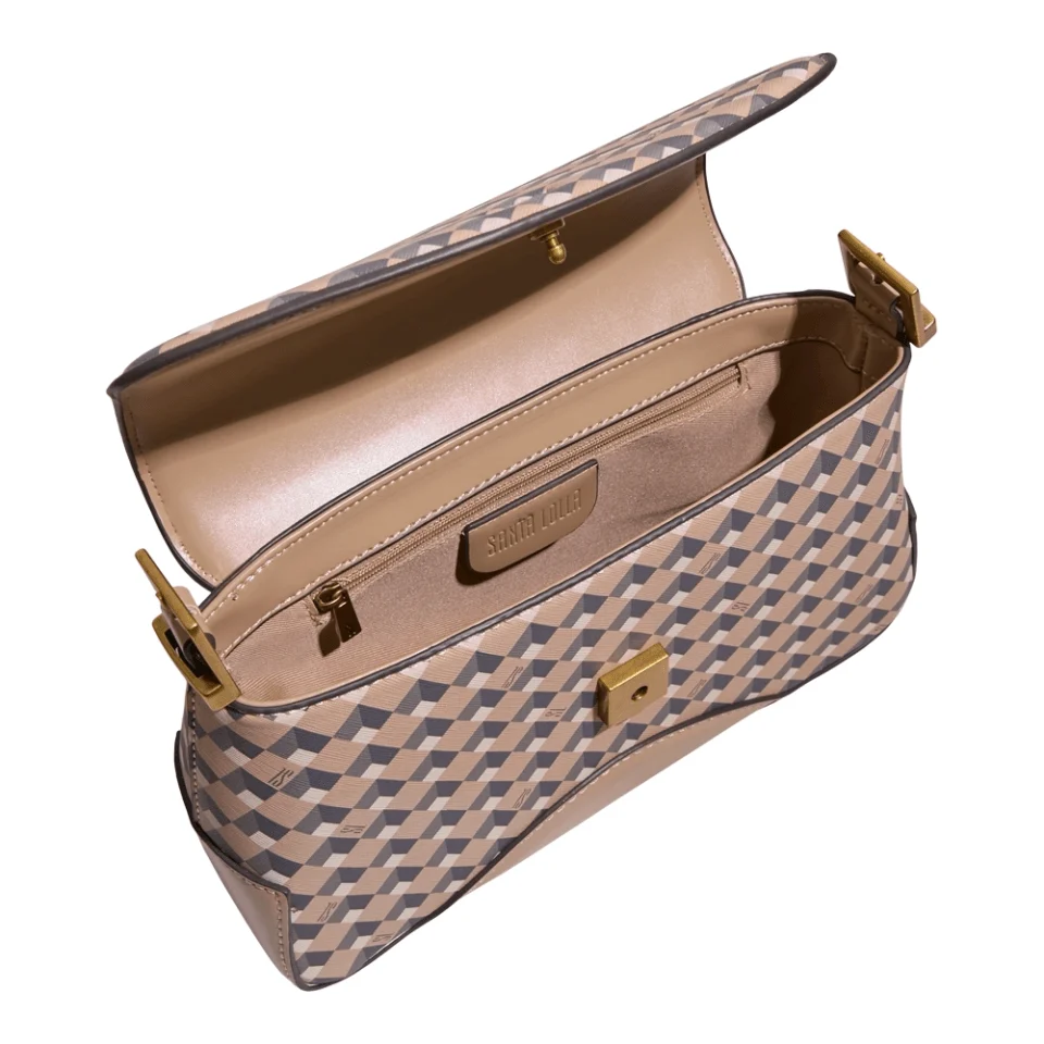 Bolsa Risco Cubos Areia - vista 3 de 5