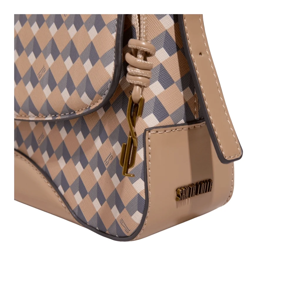 Bolsa Risco Cubos Areia - vista 4 de 5