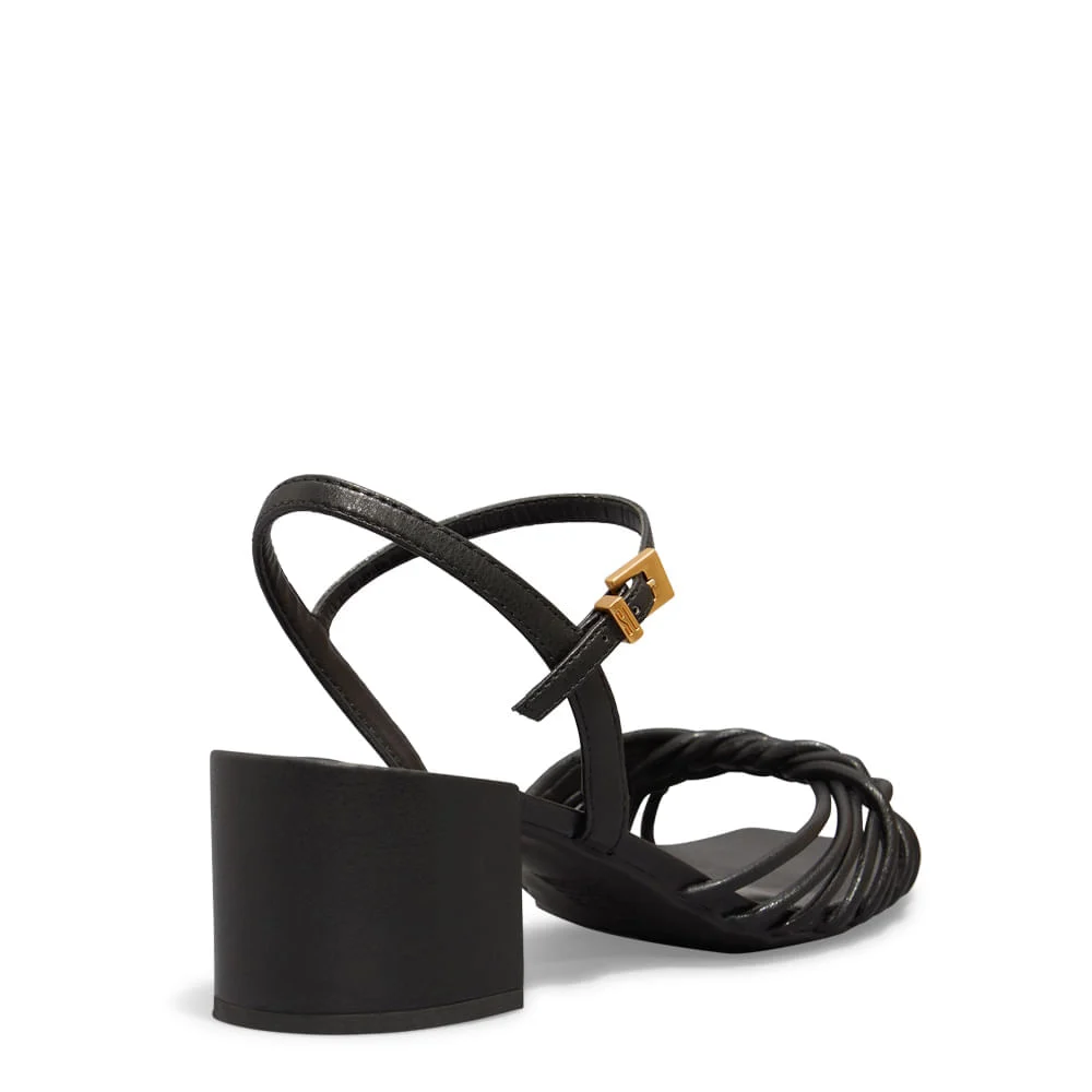 Sandália Napa Soft Preto Salto Bloco Baixo - vista 4 de 4