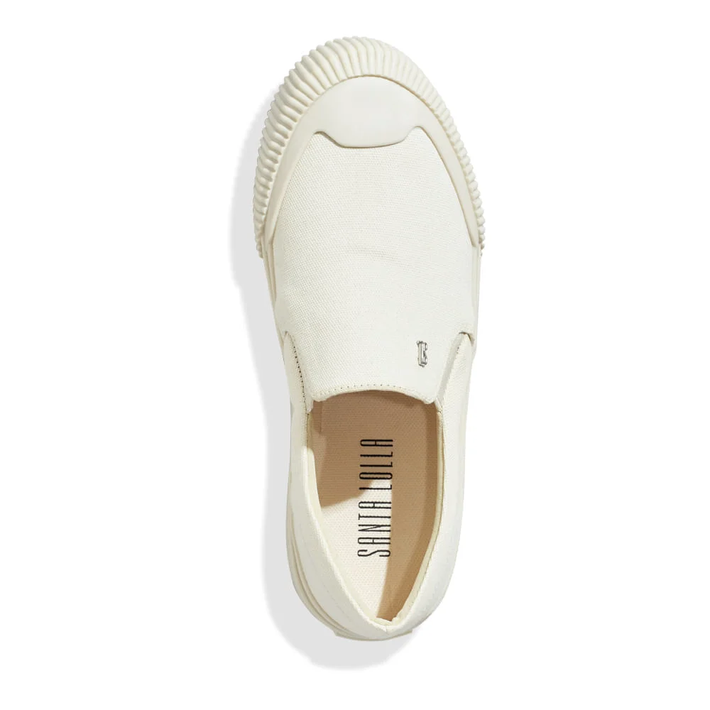 Tênis Slip On Lona Deserto Branco - vista 6 de 6