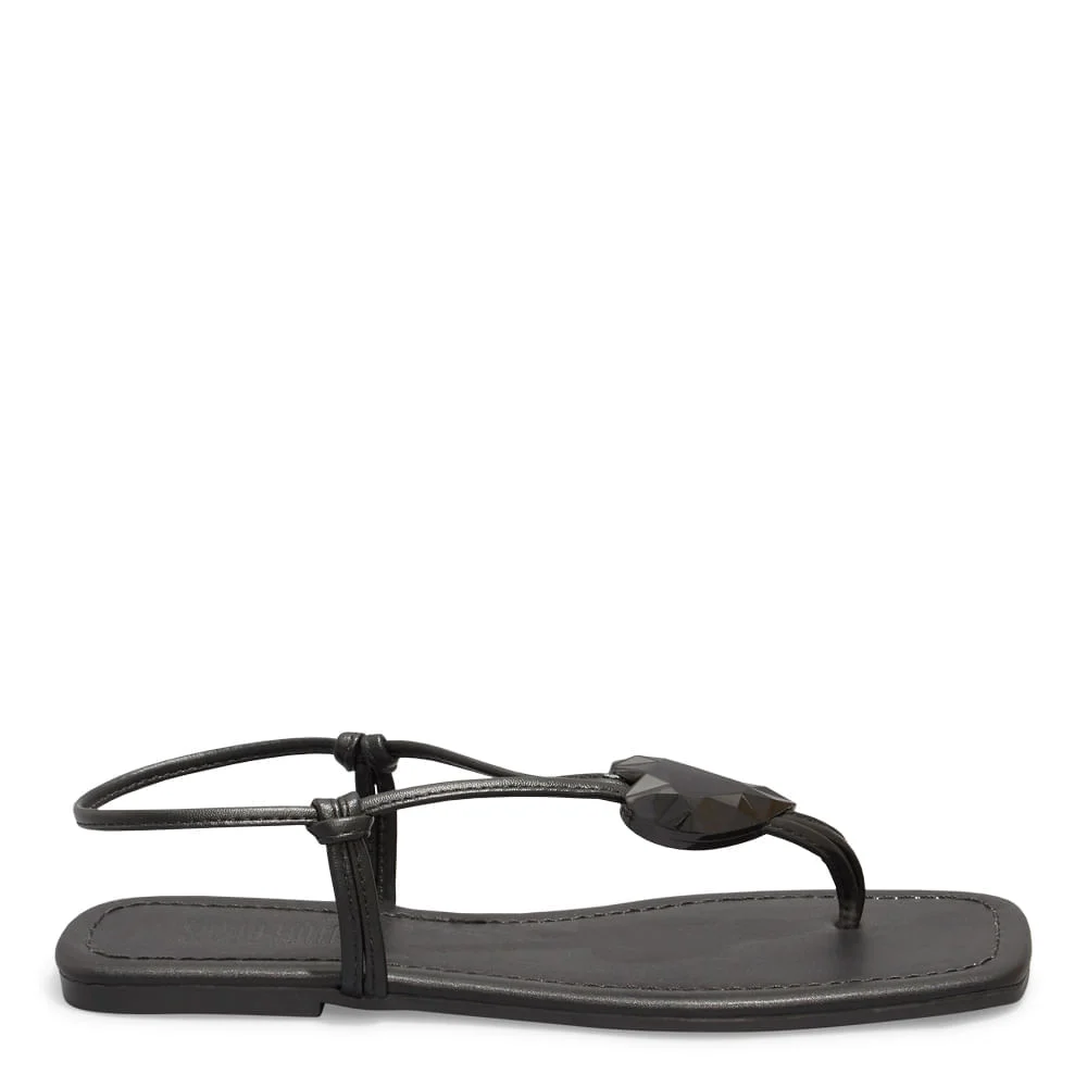Sandália rasteira Napa Soft Preto Bico Quadrado - vista 1 de 4