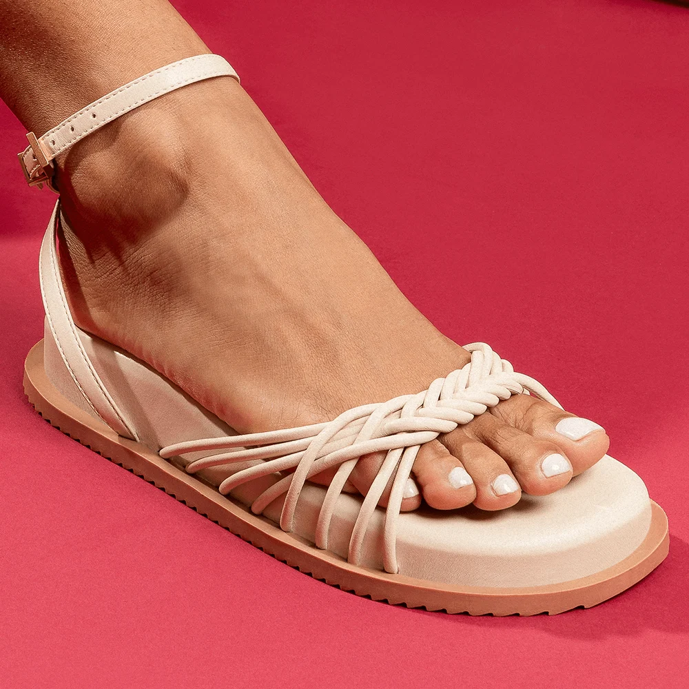 Sandália Papete Napa Soft Creme - vista 1 de 5