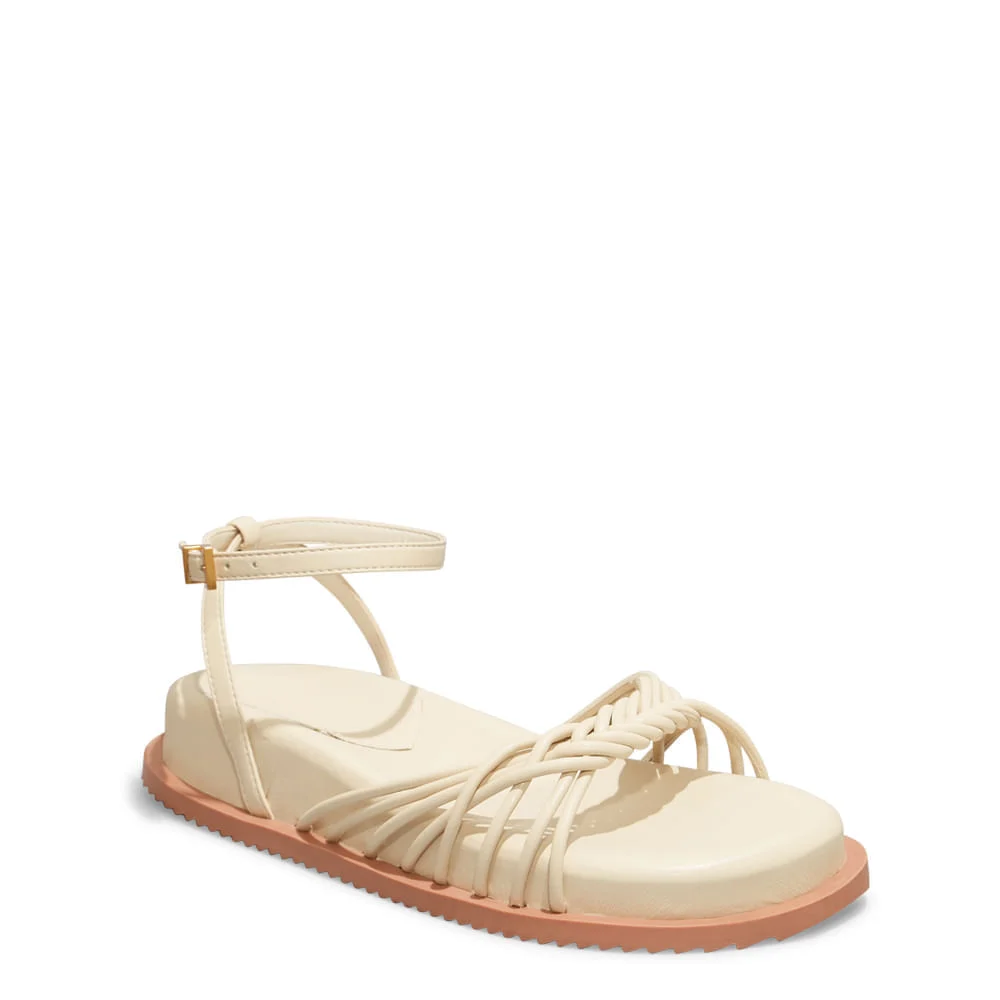 Sandália Papete Napa Soft Creme - vista 3 de 5