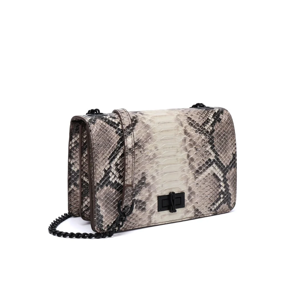 Bolsa Pequena Estampa Animal Print Cobra Alça Transversal Corrente - vista 2 de 5