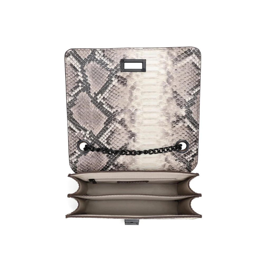 Bolsa Pequena Estampa Animal Print Cobra Alça Transversal Corrente - vista 5 de 5