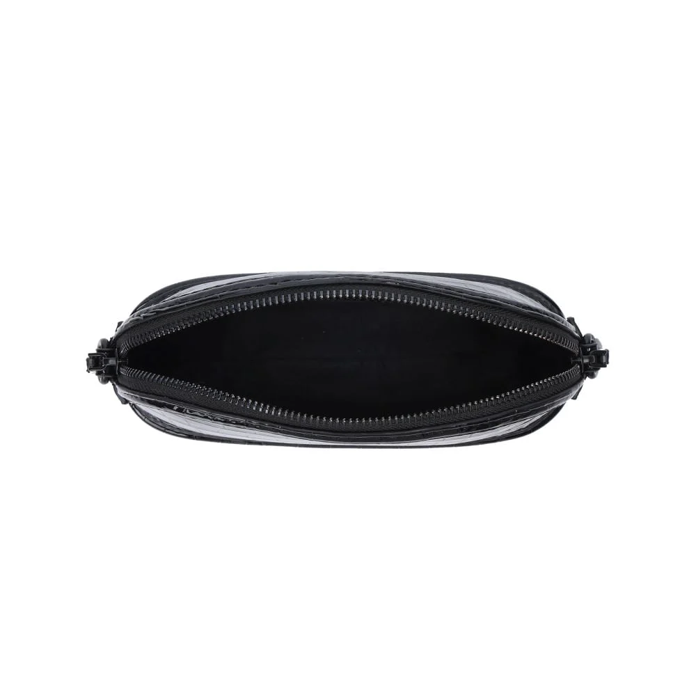 Bolsa Pequena Material Croco Preta Alça Transversal - vista 5 de 5