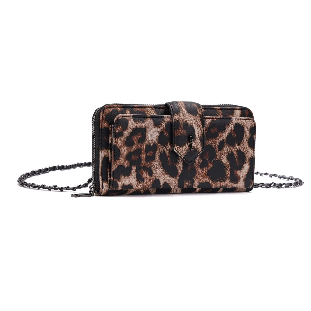 Carteira Animal Print Alça Transversal Corrente - vista 2 de 7