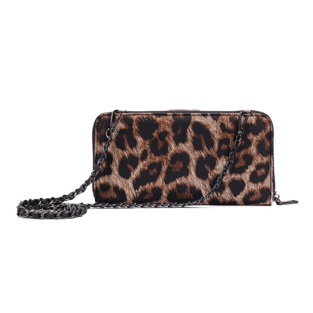 Carteira Animal Print Alça Transversal Corrente - vista 5 de 7