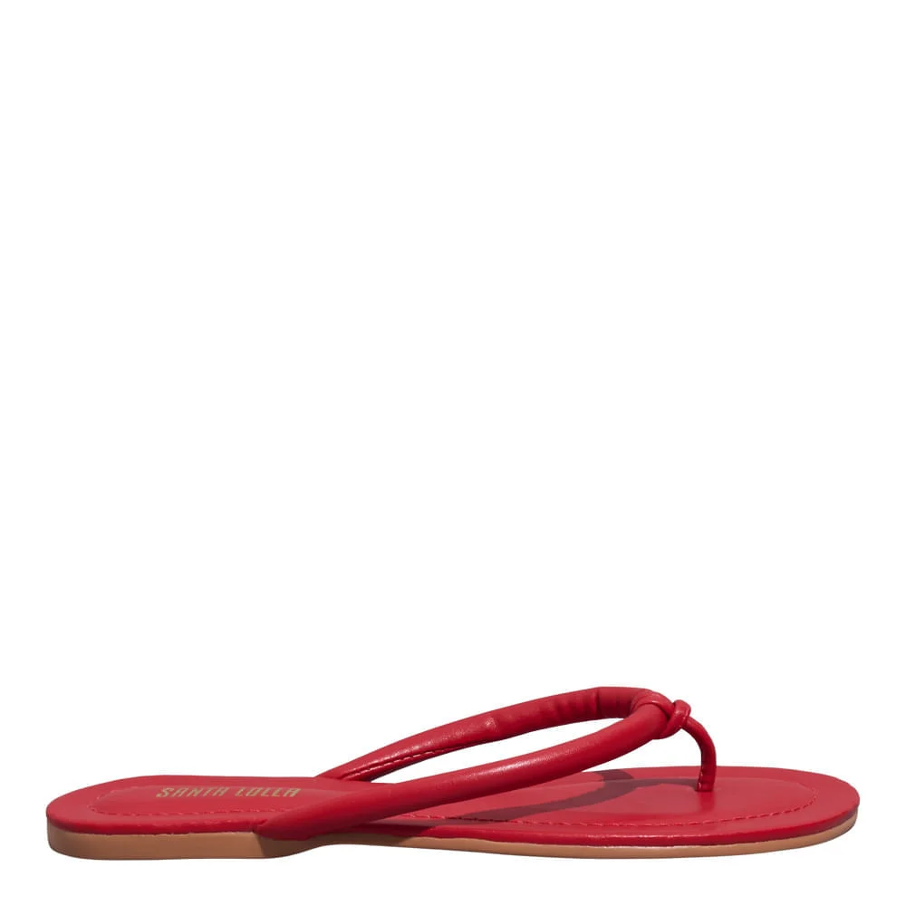 Rasteira New Mestiço Vermelho Bico Redondo - vista 1 de 4