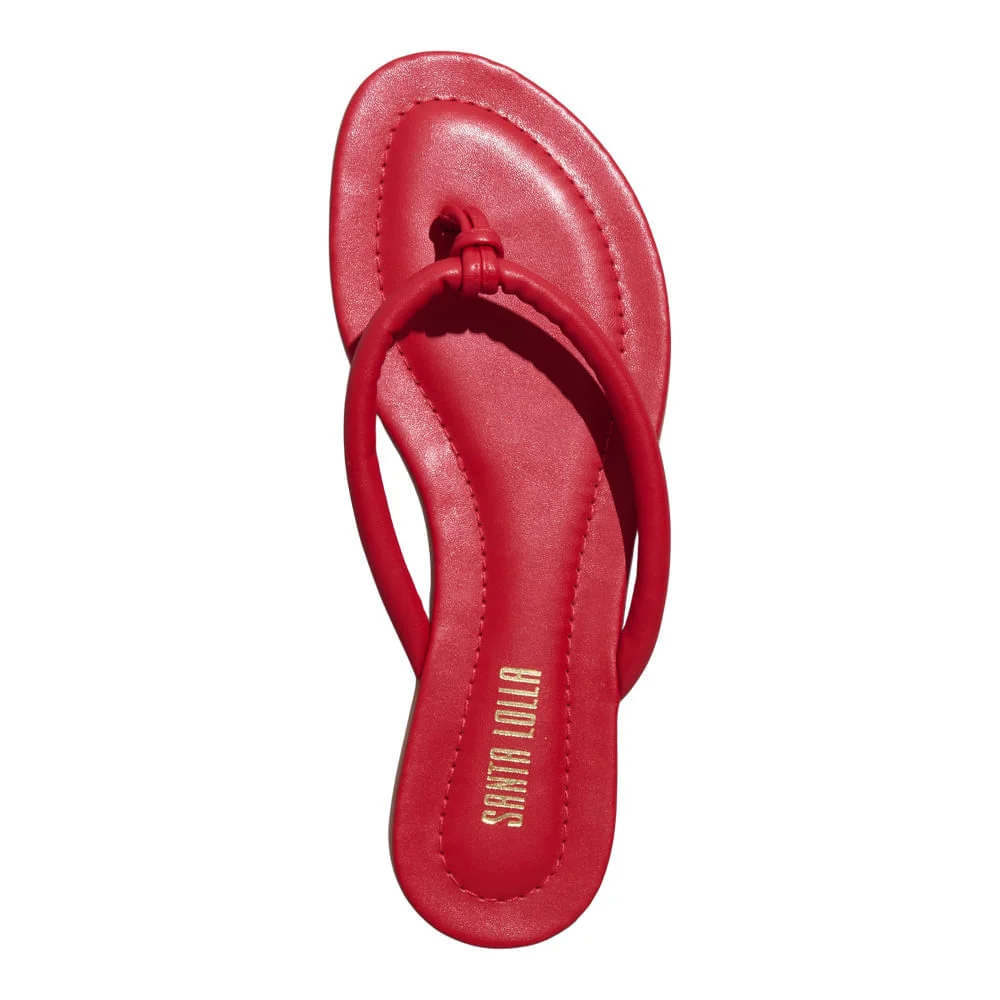 Rasteira New Mestiço Vermelho Bico Redondo - vista 4 de 4