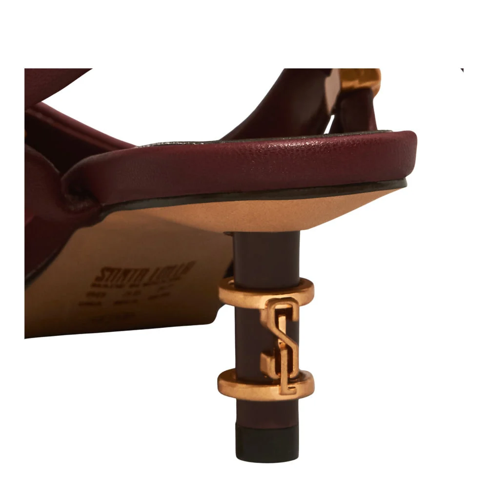 Scarpin Amarração Stretch Bordô Salto Médio - vista 4 de 4