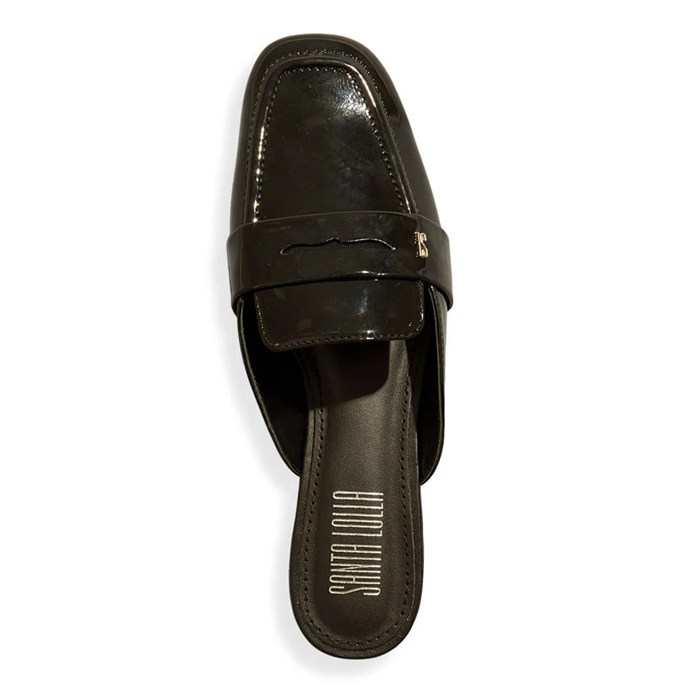 Mocassim Mule Verniz Anzeli Preto - vista 4 de 4