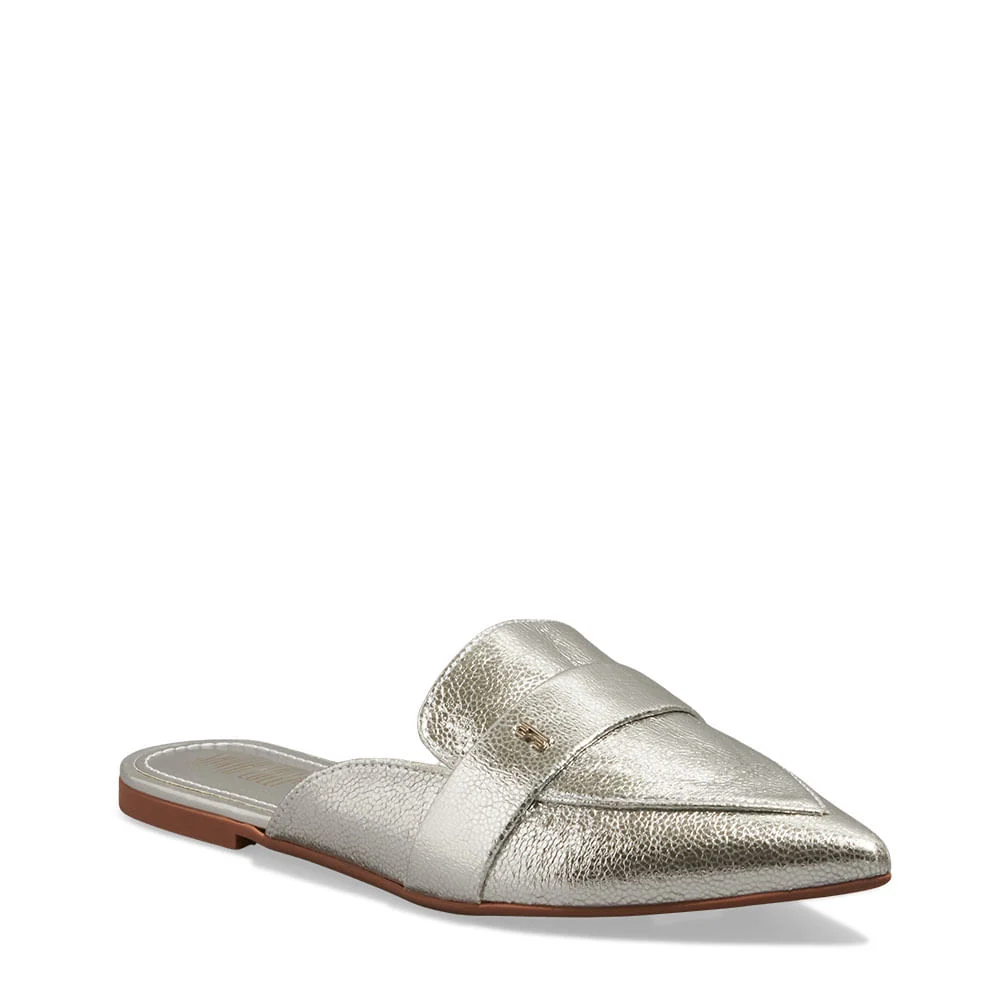 Mocassim Mule tecido splendore prata - vista 2 de 4