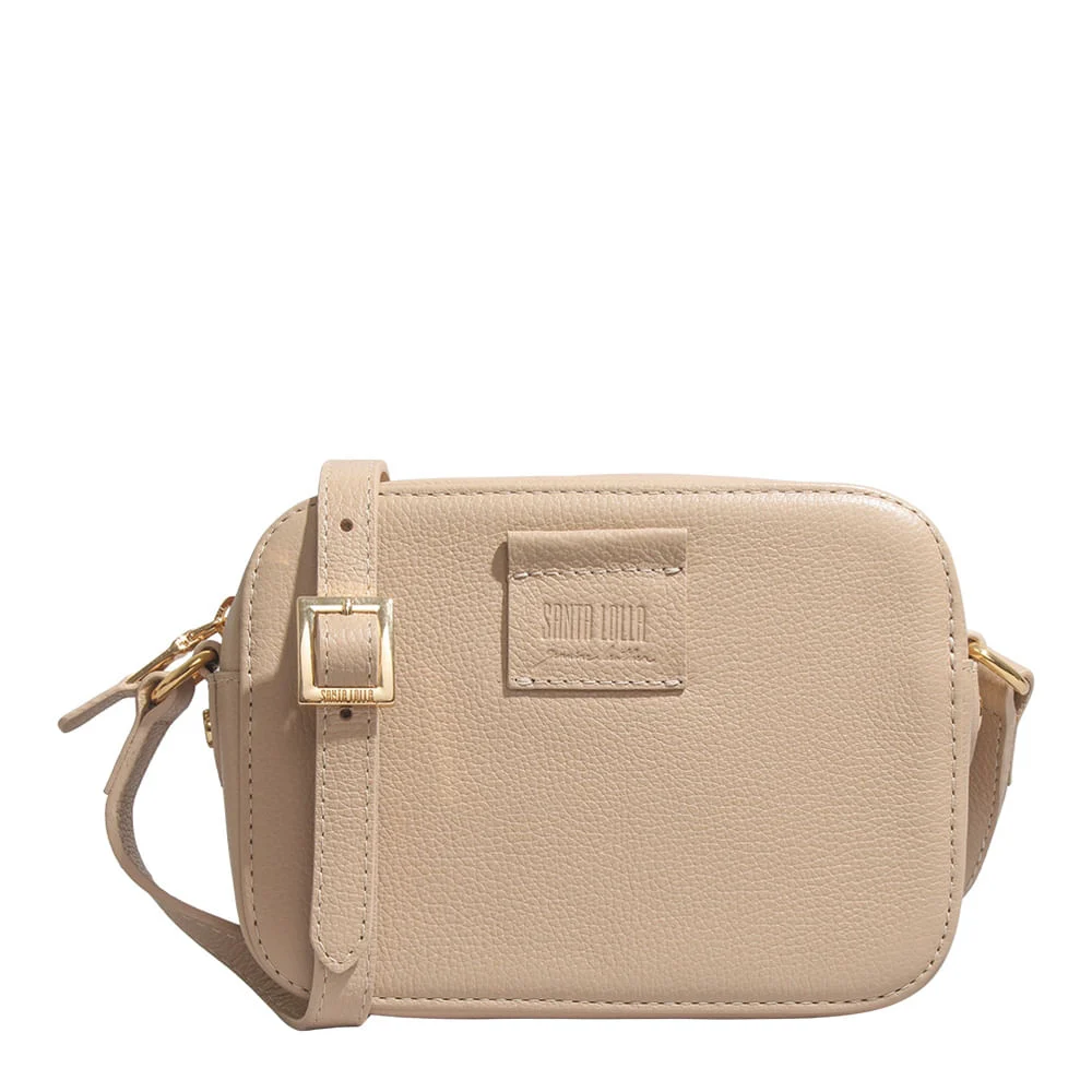 Bolsa Pequena Couro Floater Bege Alça Transversal - vista 1 de 3
