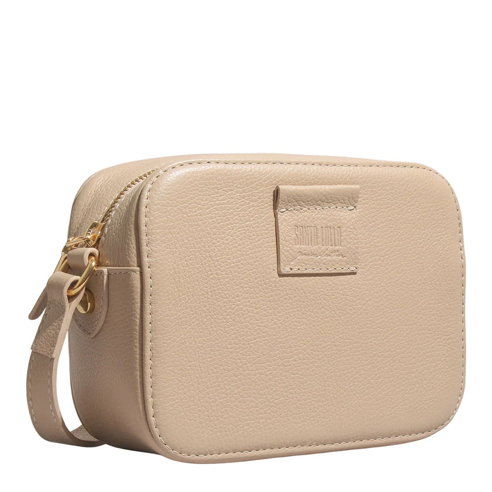 Bolsa Pequena Couro Floater Bege Alça Transversal - vista 2 de 3