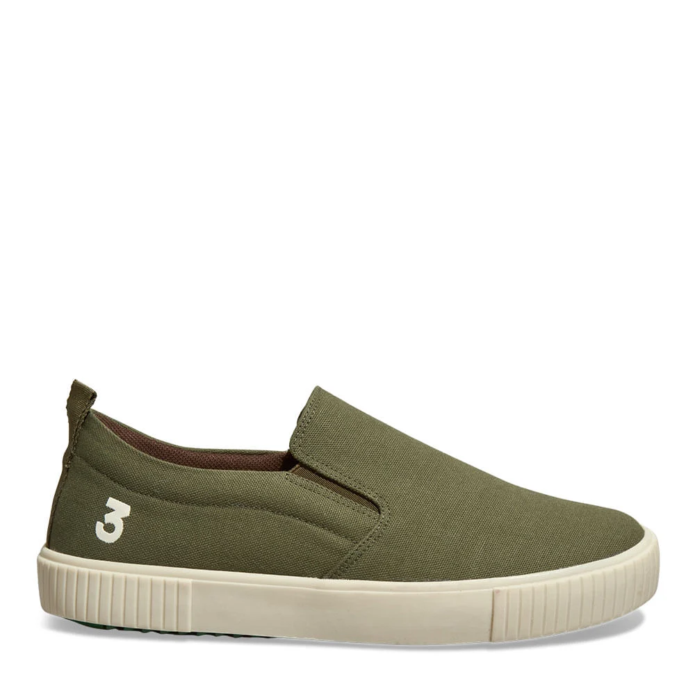 Tênis Slip On Masculino Lona Deserto Verde Militar - vista 1 de 4