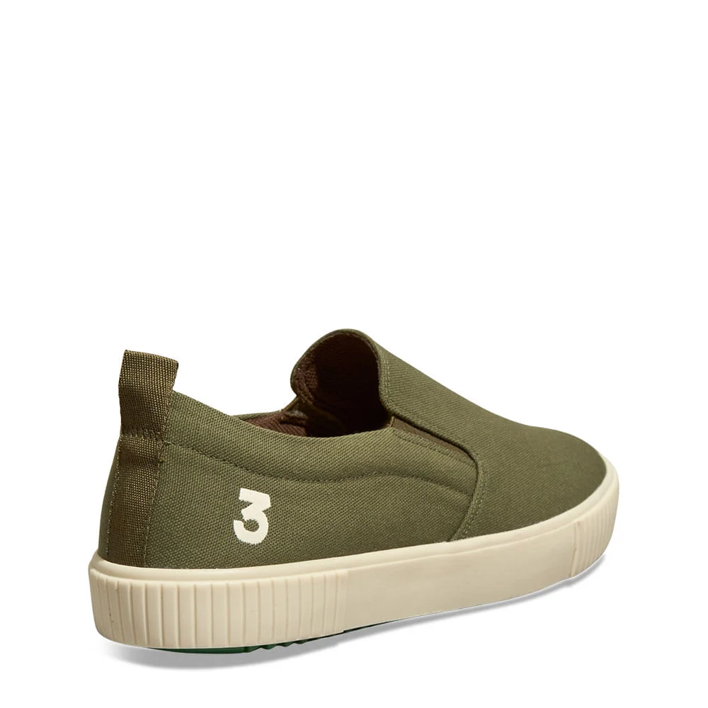 Tênis Slip On Masculino Lona Deserto Verde Militar - vista 3 de 4
