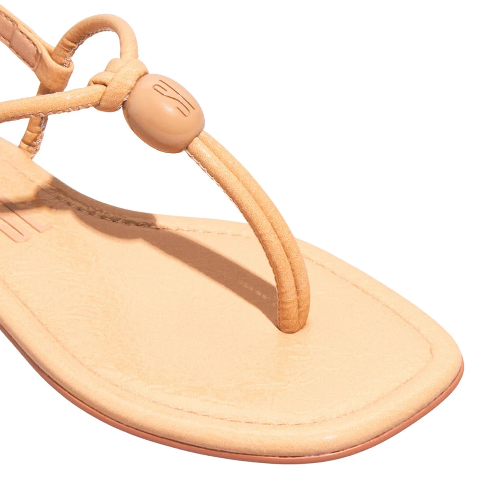 Rasteira Verniz Glossy Bege - vista 5 de 5