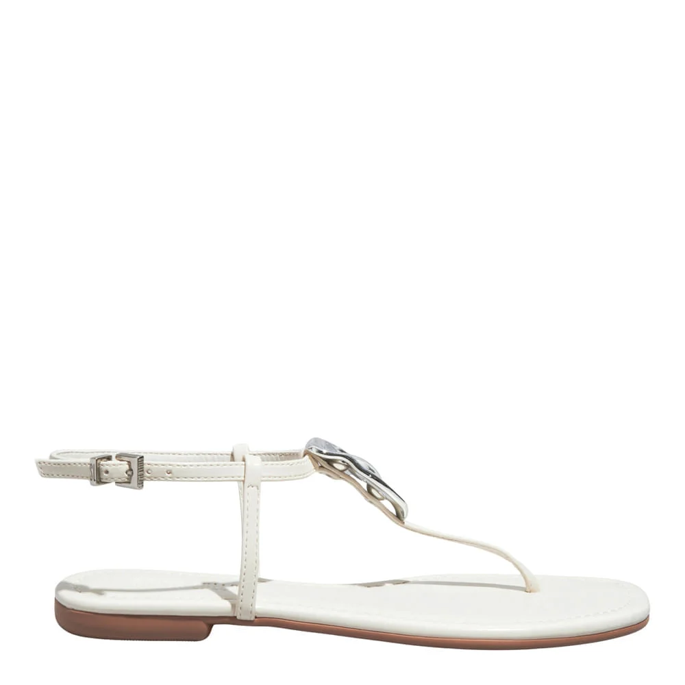 Rasteira Napa Madri Off White Metal Orgânico - vista 1 de 5