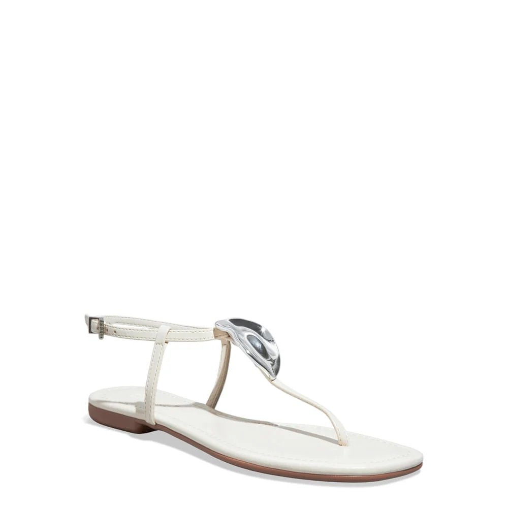 Rasteira Napa Madri Off White Metal Orgânico - vista 2 de 5