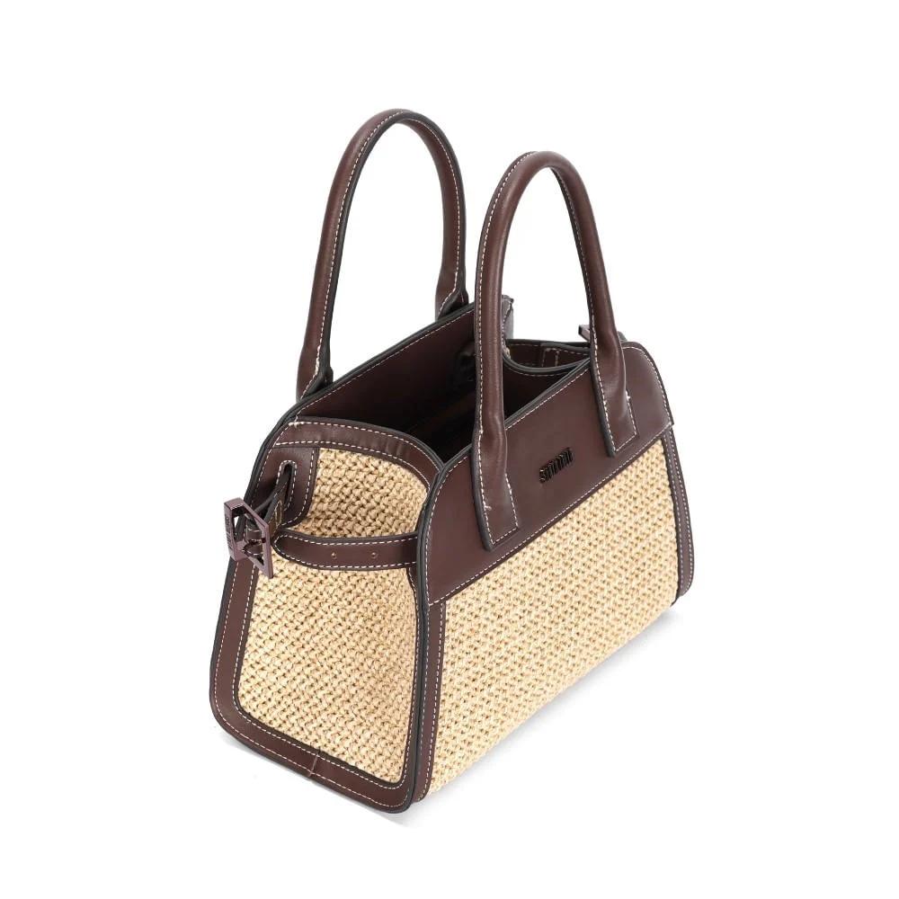 Bolsa Tramado Marrom Cocoa Alça Dupla - vista 3 de 5