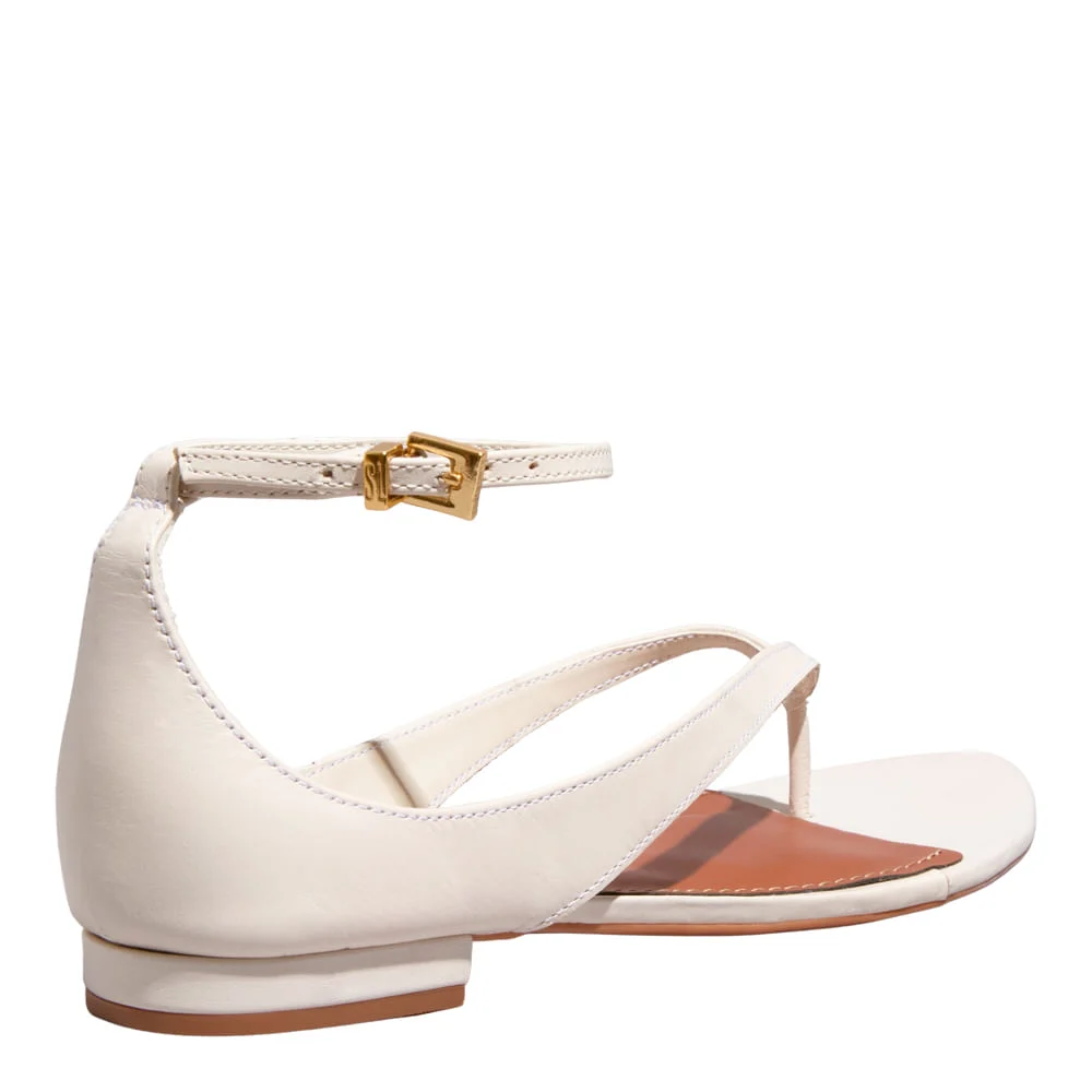 Rasteira Couro Pelica Soft New Marfim - vista 3 de 3