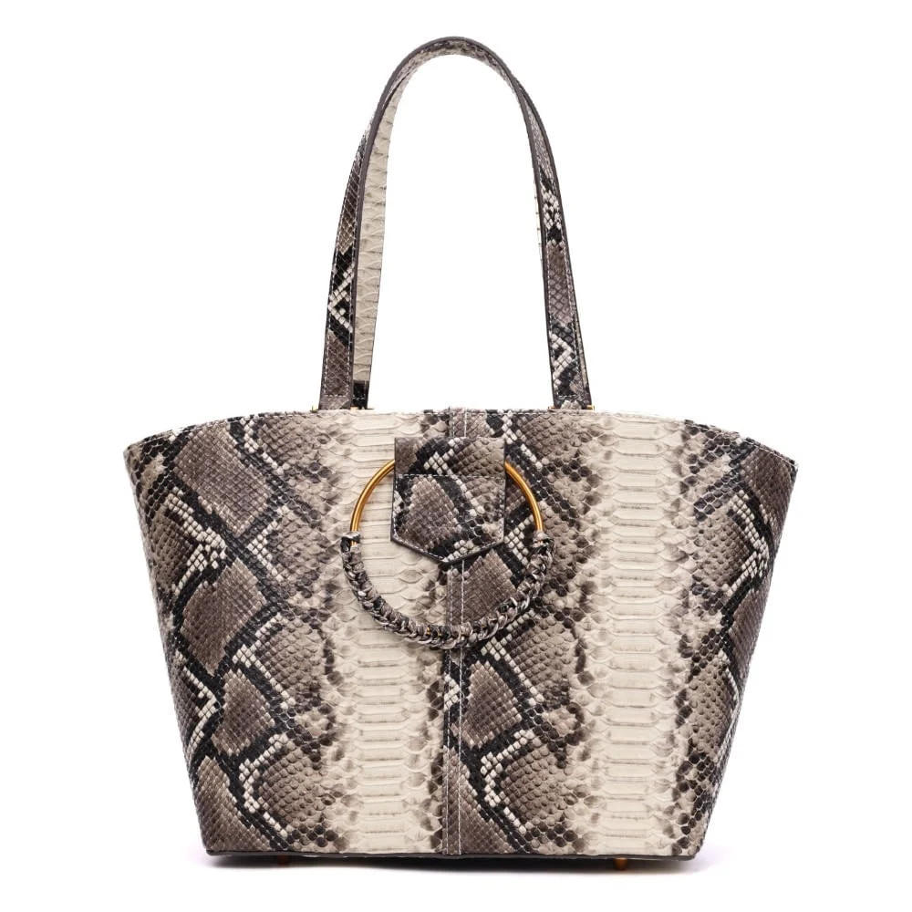 Bolsa Grande Estampa Animal Print Cobra Alça Ombro - vista 1 de 7