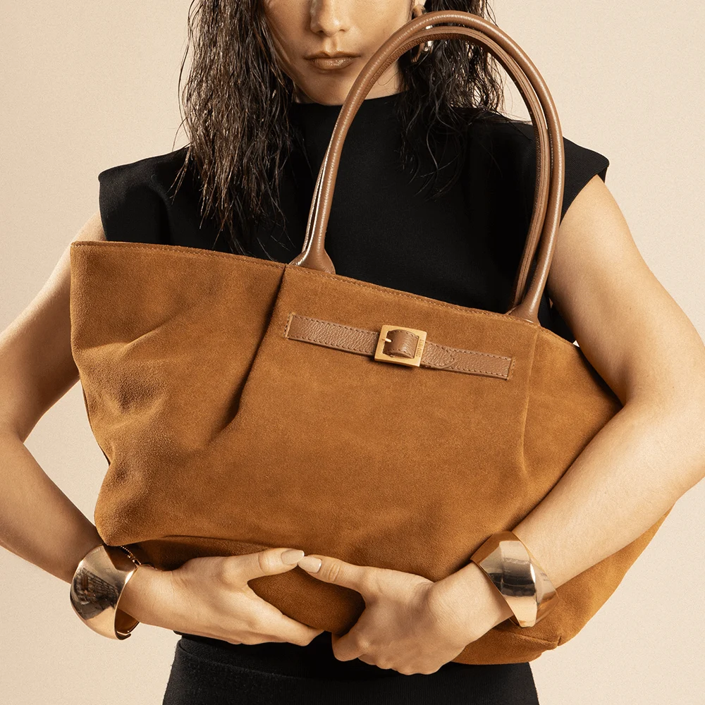 Bolsa G Couro Camurça Safari - vista 4 de 4