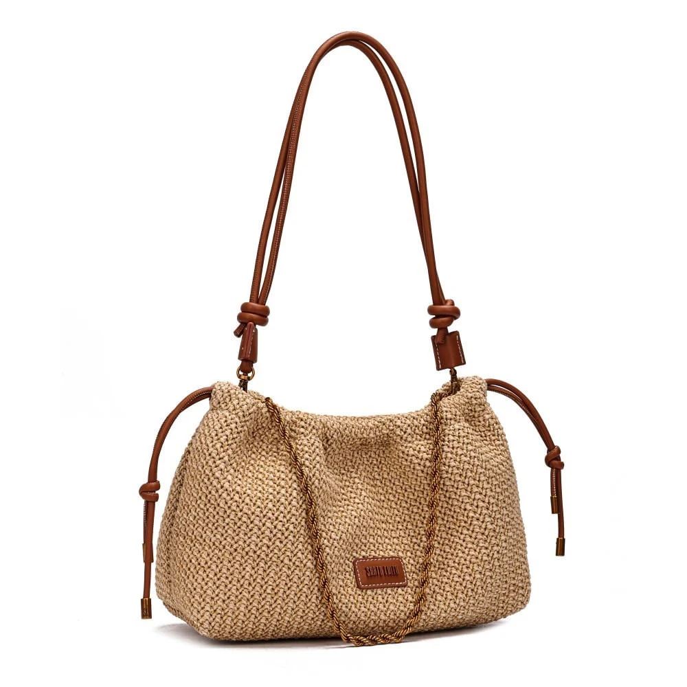 Bolsa Tramado Bege Alça Ombro - vista 2 de 7